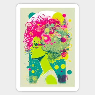 Modern woman in pop-art style Sticker